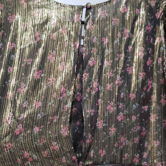 LoveShackFancy Mercy Lurex Metallic Silk Midnight Vine Mini Dress New Size 8 - Picture 9 of 14